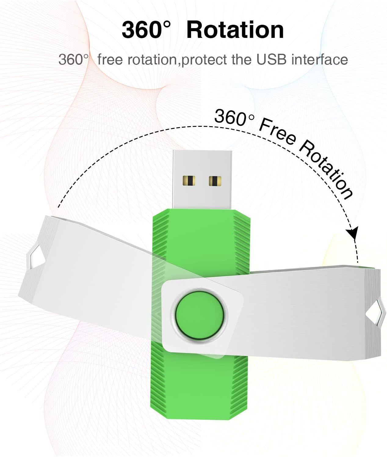 Aiibe 5 Pack 64GB USB 3.0 Flash Drive 64GB USB 3.0 Drive 5 Pack Thumb Drive Memory Stick USB Stick 64GB (5 Mixed Colors: Black Red Cyan Green Purple)