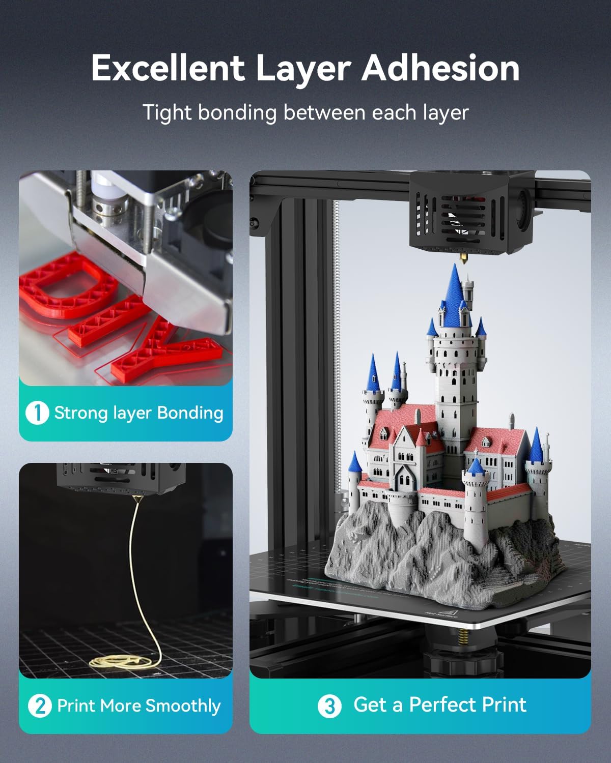 SUNLU 3D Printer Filament PETG Filament 1.75mm, Less Stringing Good Layer Adhesion High Toughness, PETG Filament 1.75 ±0.02mm, 1kg Spool(2.2lbs), Cyan