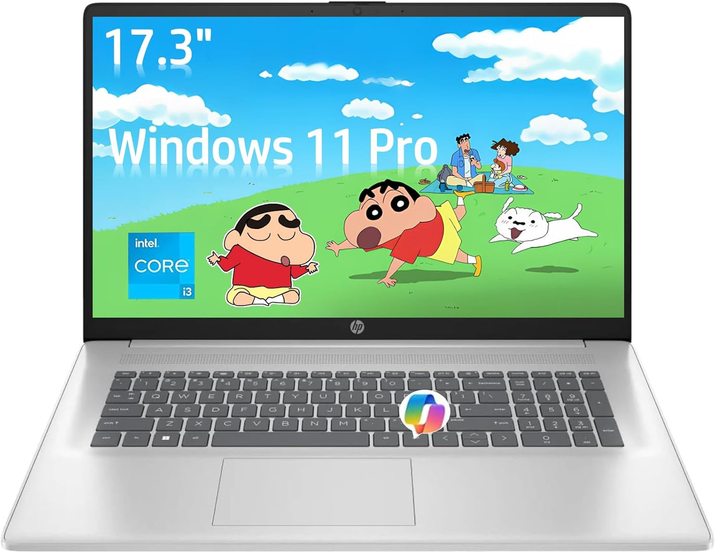 HP 17 Laptop, 17.3" HD+ Anti-Glare Display, Intel 8-Core i3, 32GB RAM, 1TB SSD, Windows 11 Pro, Copilot AI Key, Numeric Keypad, WiFi 6, w/Accessory
