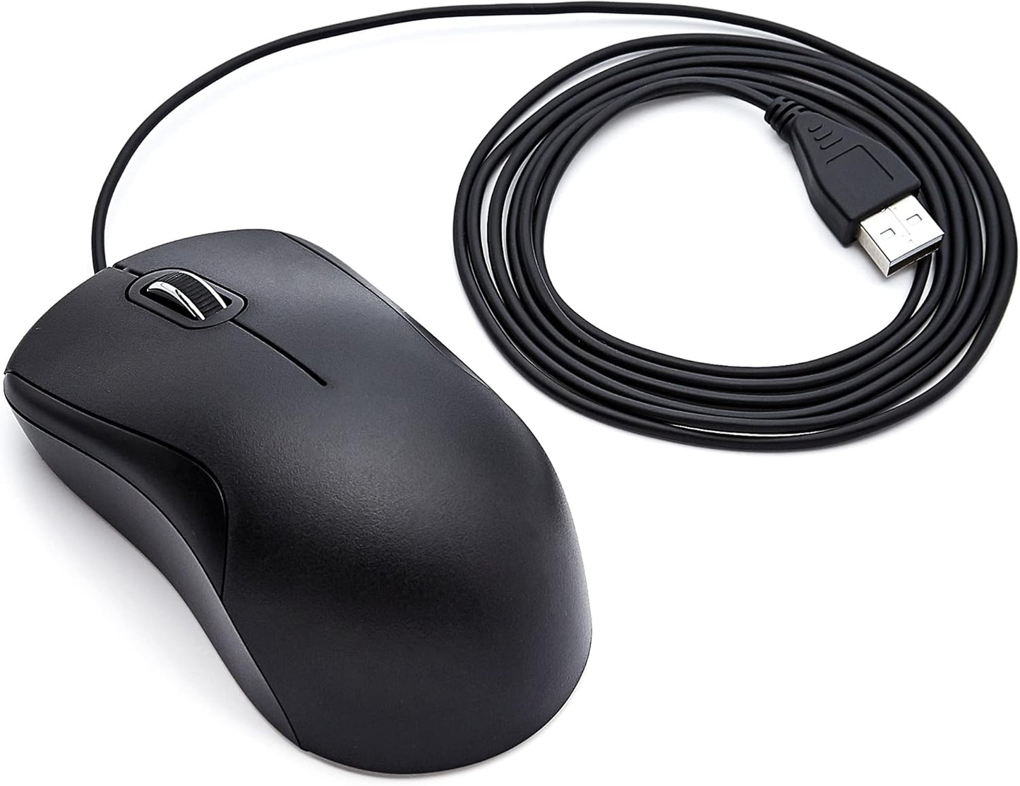 Amazon Basics 3-Button USB Wired Mouse with Precision Scroll Wheel, Standard, Black