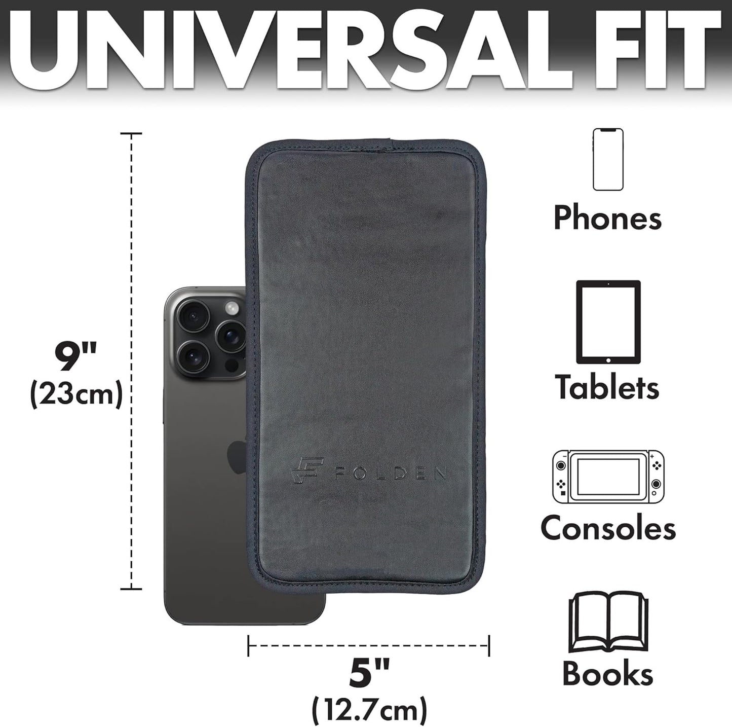 Folden Airplane Phone Holder, Foldable Cell Phone Stand Desk – Flexible Tablet Phone Holder for Bed, Desk, Office, Treadmill – Mobile Stand Phone Accessories, Plane Travel Essentials (Vegan Leather)