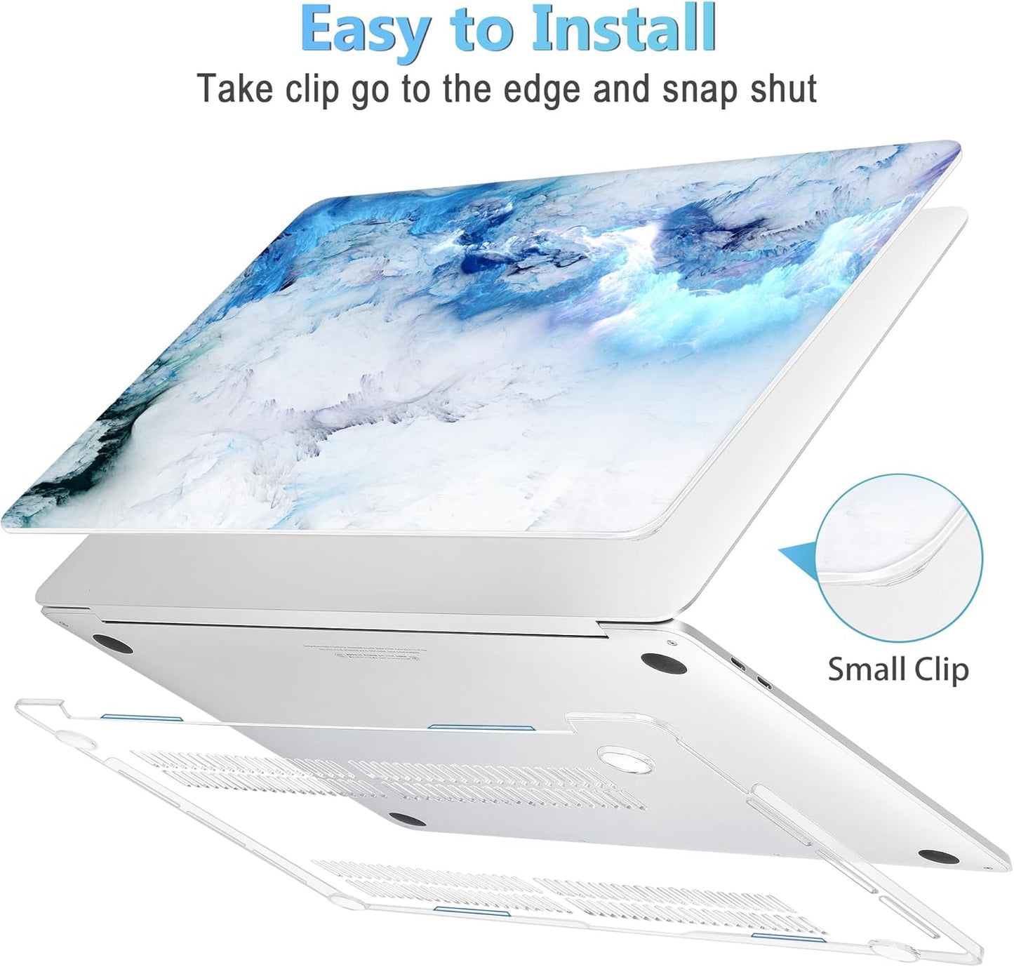 Mektron for MacBook Pro 13-inch Case 2022 2021 2020 Release A2338 M2 M1 A2289 A2251, Printed Plastic Hard Shell Cover for MacBook Pro 13.3-inch Touch Bar/Touch ID, Cloud & Lightning