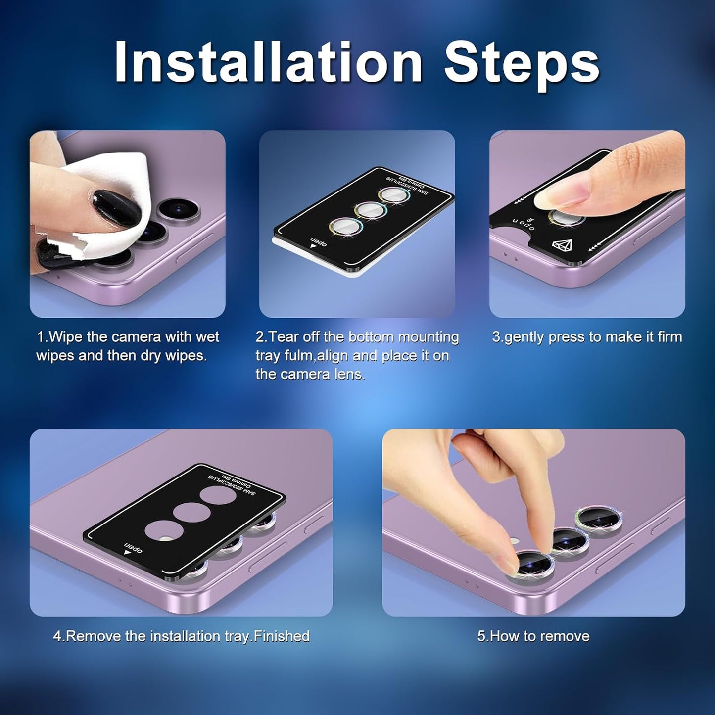 for Samsung Galaxy S23/S23 Plus Camera Lens Protector, Individual Metal Ring Tempered Glass Lens Cover, [Strong Adsorption] Scratch Resistant Ultra-Thin HD Clear Lens Cover, 1 Set-Colorful