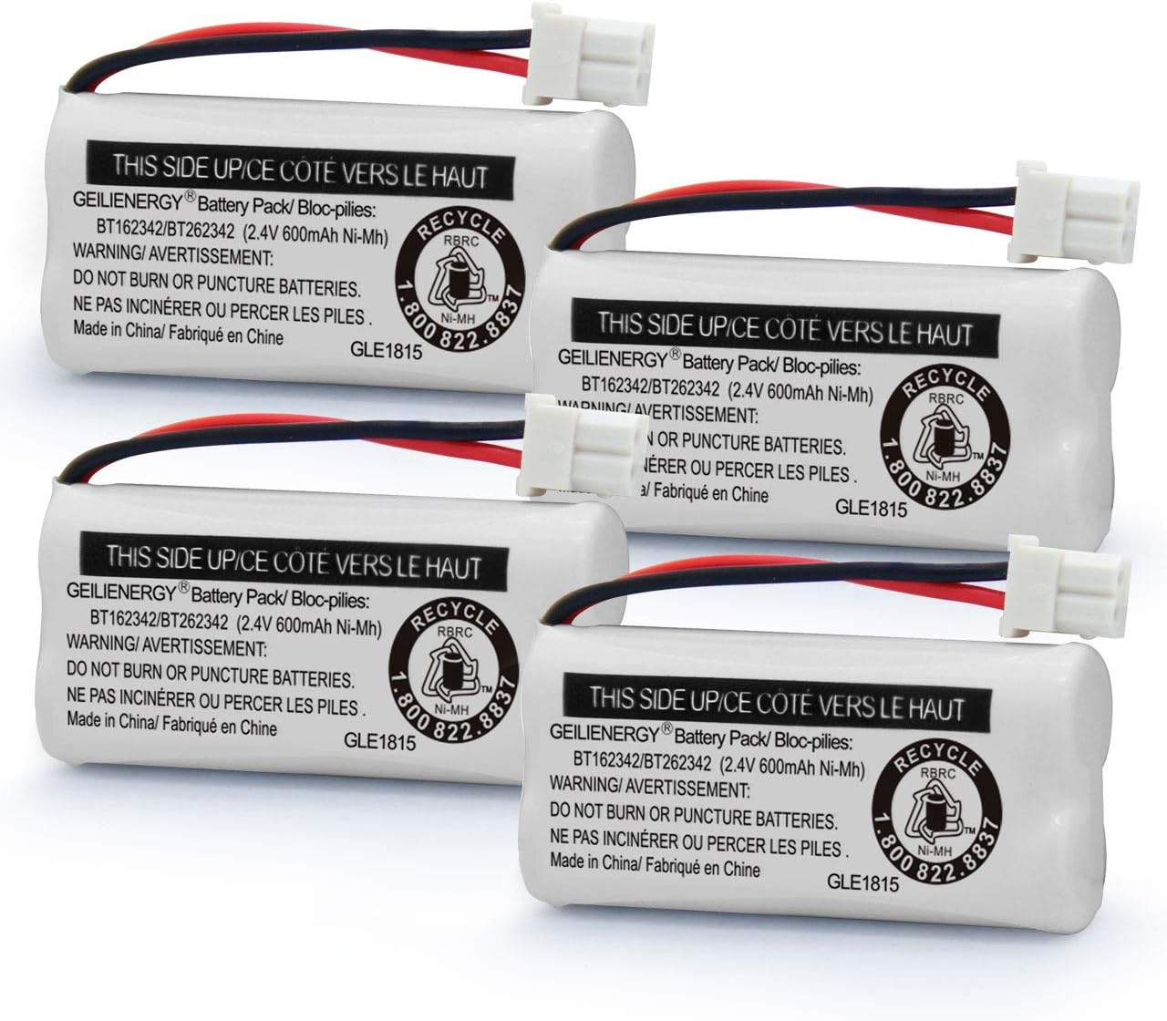 GEILIENERGY BT183342 BT283342 BT166342 BT266342 BT162342 BT262342 Battery Compatible with CS6114 CS6419 CS6719 CS6919 EL52300 CL80111 Cordless Handset Phone (Pack of 4)