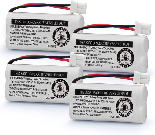 GEILIENERGY BT183342 BT283342 BT166342 BT266342 BT162342 BT262342 Battery Compatible with CS6114 CS6419 CS6719 CS6919 EL52300 CL80111 Cordless Handset Phone (Pack of 4)