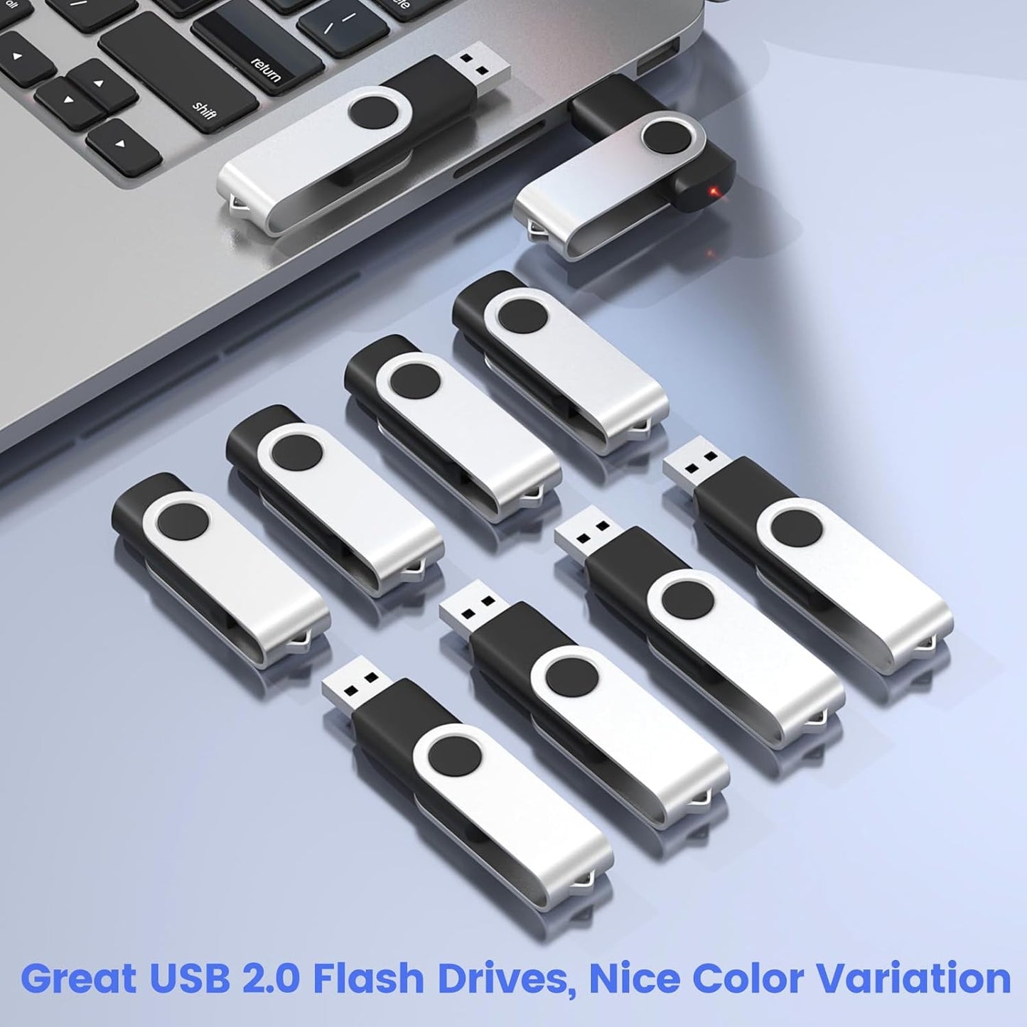 ABLAZE 512MB Flash Drives 500 Pack, USB 2.0 Thumb Drives Bulk Swivel Memory Stick Bulk USB 500 Pack Pendrives 512MB (Black)
