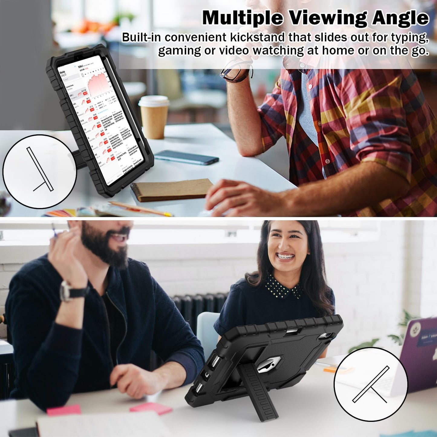 Grifobes Case for iPad Mini 7 (A17 Pro) 2024 / Mini 6 2021 8.3 inch, Heavy Duty Shockproof Rugged Cover with Pencil Holder Stand, for I Pad Mini 7th/6th Gen 8.3" Case for Kids Boys (Black)