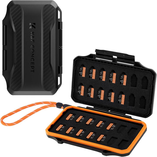 K&F Concept 28 Slot SD Card Case, Water-Resistant Anti-Shock/Dust SD/TF Card Holder/Organizer