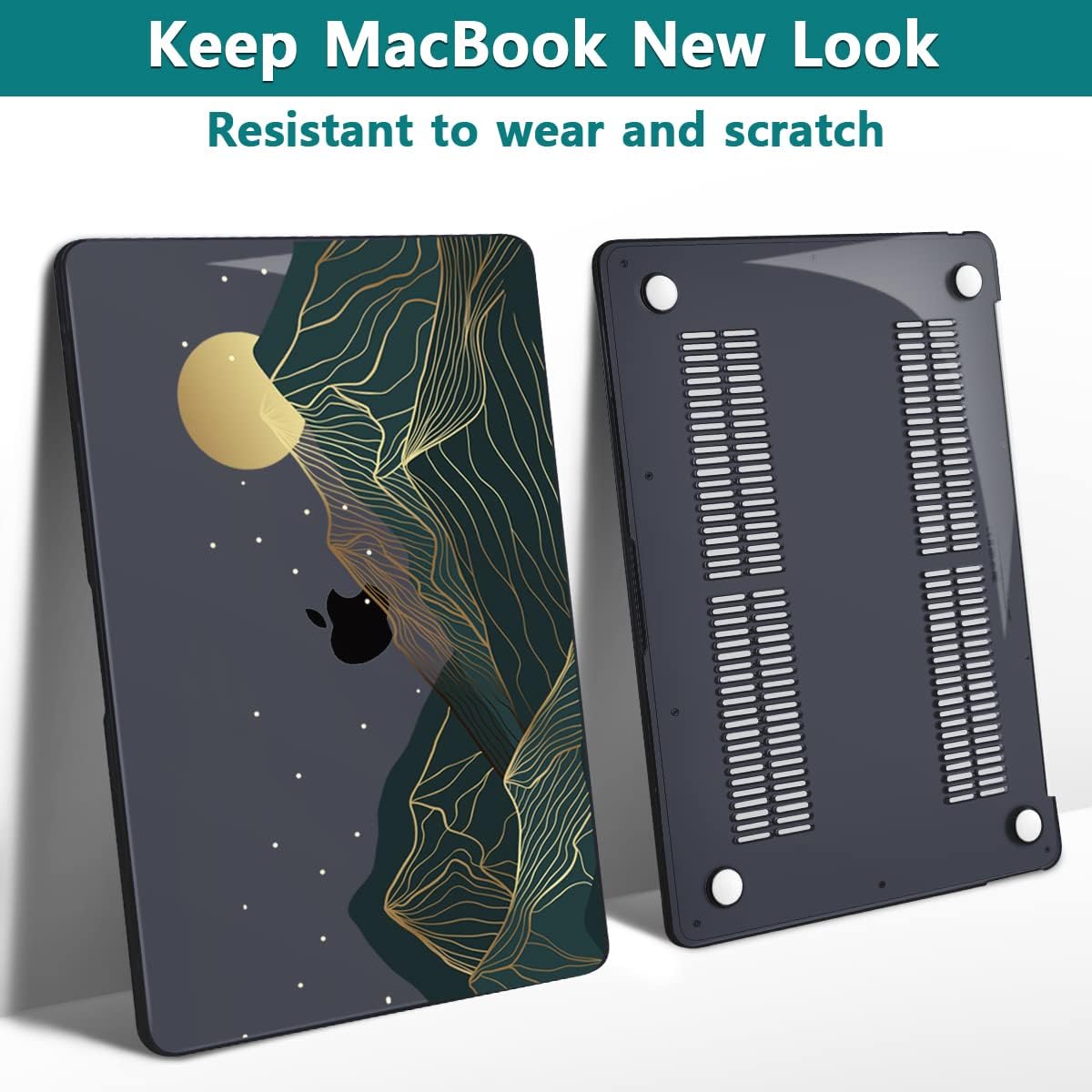 Teryeefi MacBook Pro 13 Inch Case, Hard Shell, Keyboard Cover, Screen Protector, A2338 A2251 A2289 A2159 A1989 A1706, Landscape