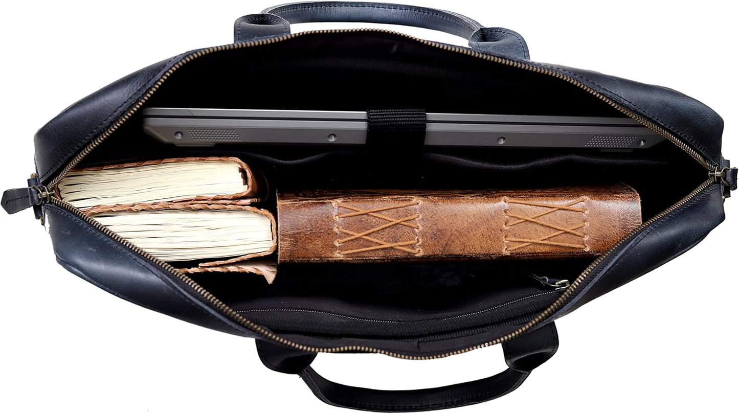 VC VINTAGE COUTURE Leather briefcase bag for men Leather Laptop Bags For Men and Women Travel Messenger Bag