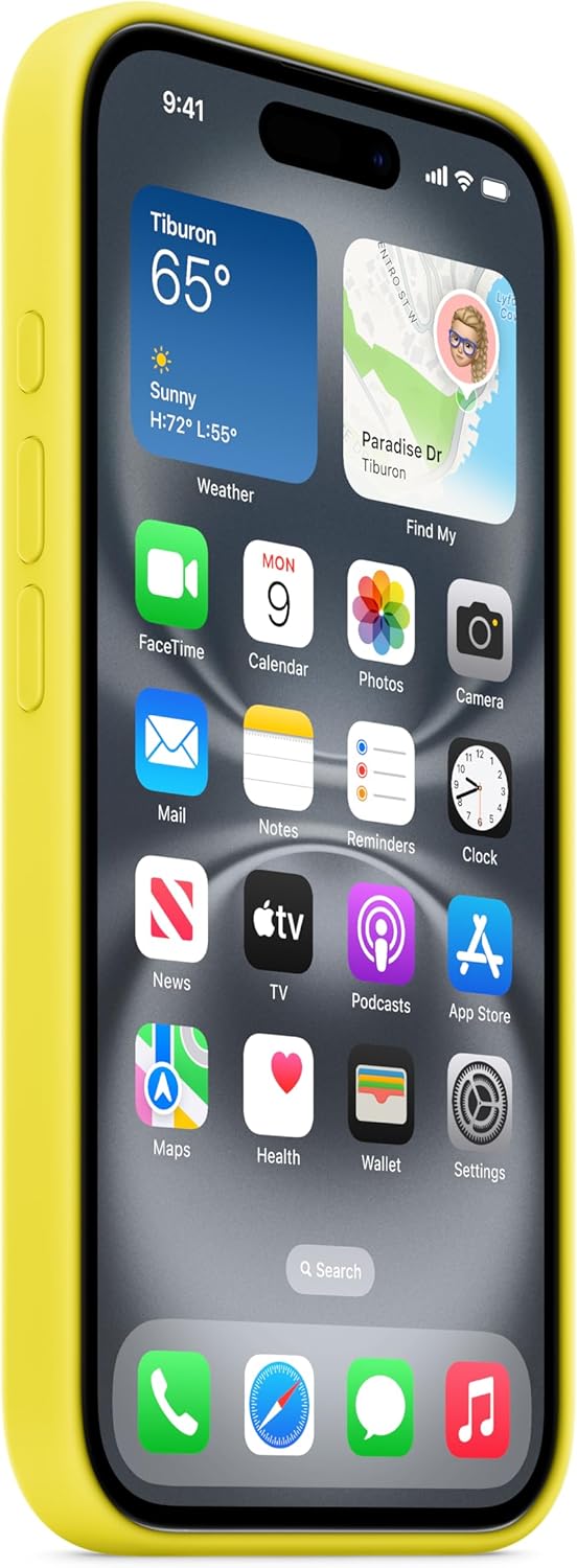 Apple iPhone 16 Silicone Case with MagSafe and Camera Control: Lightweight Phone Case, Wireless Charging Compatible, Smooth Matte Finish; Star Fruit