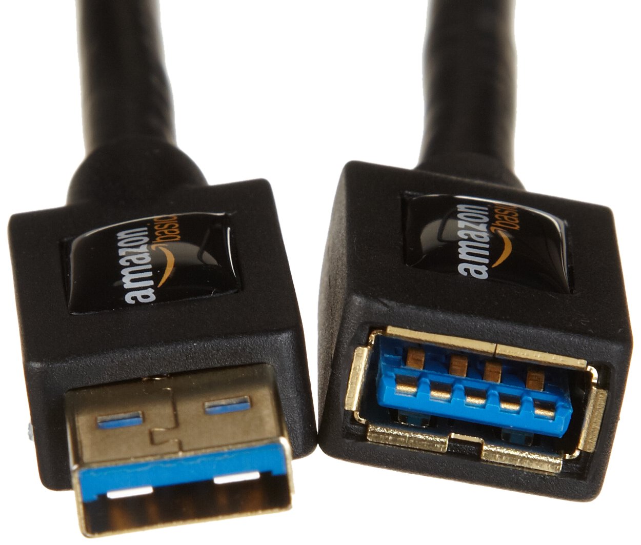 Amazon Basics USB-A 3.0 Extension Cable, 4.8Gbps High-Speed, Male to Female Gold-Plated Connectors, 6.5 Foot, Black