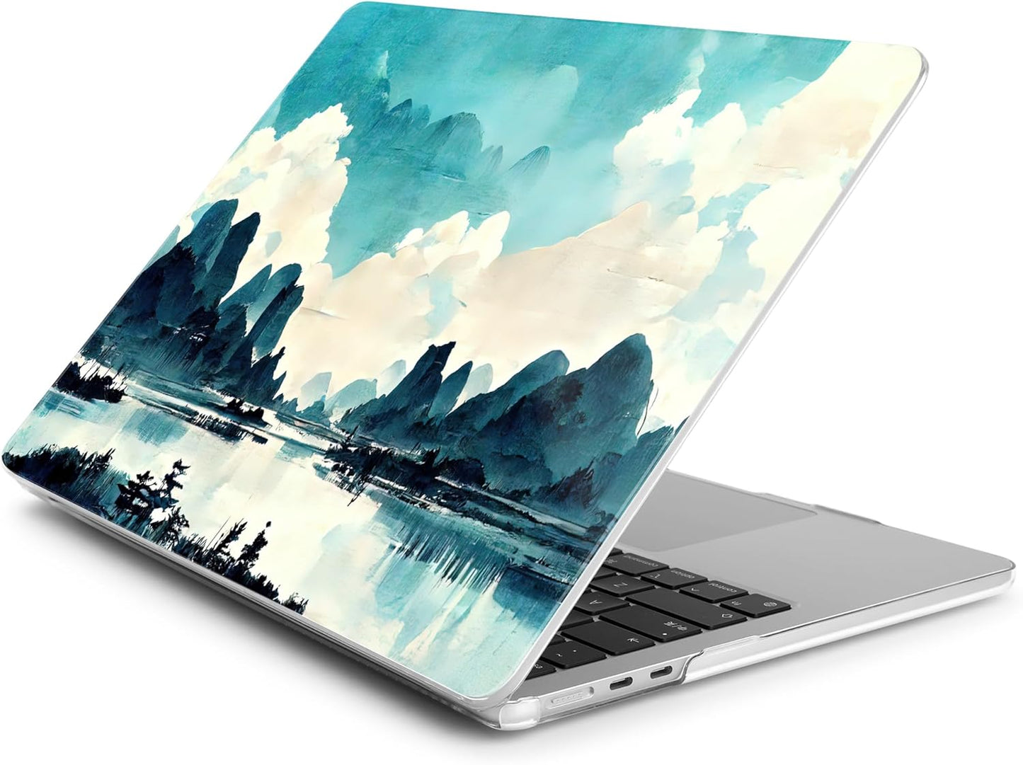 Batianda Premium Case for New MacBook Air 15 inch 2025 M4 2024 2023 with M3 M2 Chip Model A3241/A3114, Designed Protective Plastic Hardshell & Keyboard Cover & Screen Protector, Landscape Painting