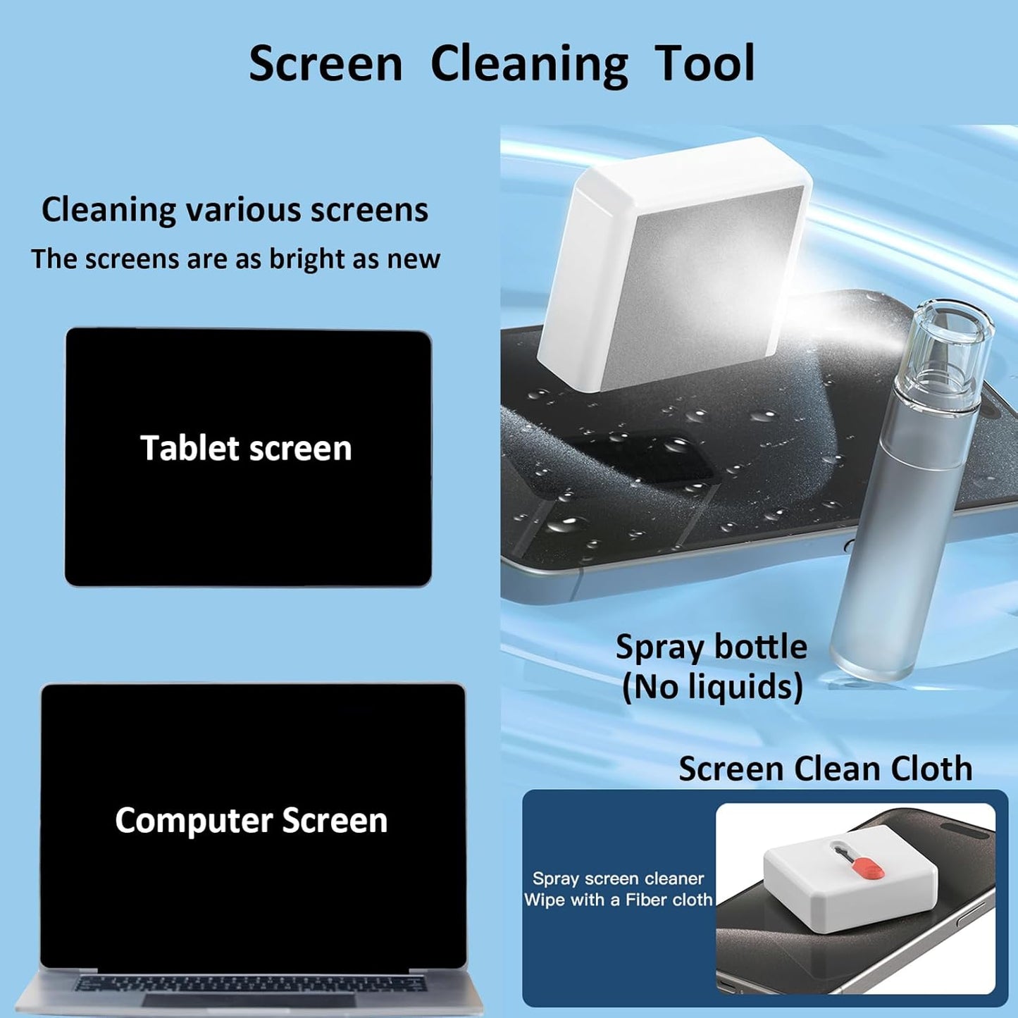 Cleaning Kit for Phone Headphone 32 in 1 Multi-Functional Electronics Cleaning Kits for Cell Phones, Computer, Monitor, Earbuds, Laptop, Camera, Lens Portable White Cleaning Kit Tool