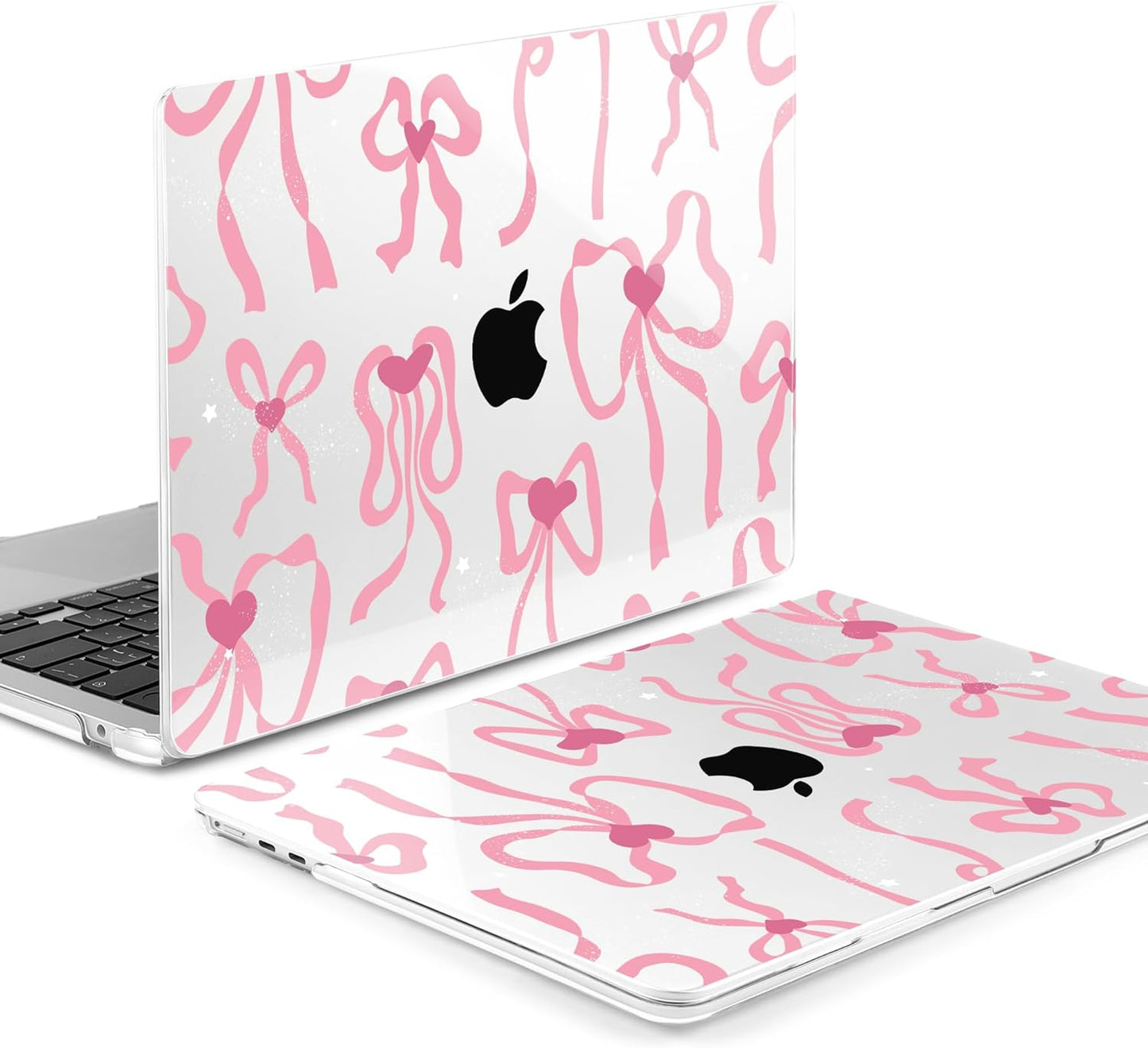 MEEgoodo Case for MacBook Air M4/M3/M2 13.6 inch 2025 2024 2022, Fit Model A3240 A3113 A2681, Compatible with MacBook Air 13 inch, Laptop Hard Shell Case with Keyboard Cover, Coquette Ribbon Bow