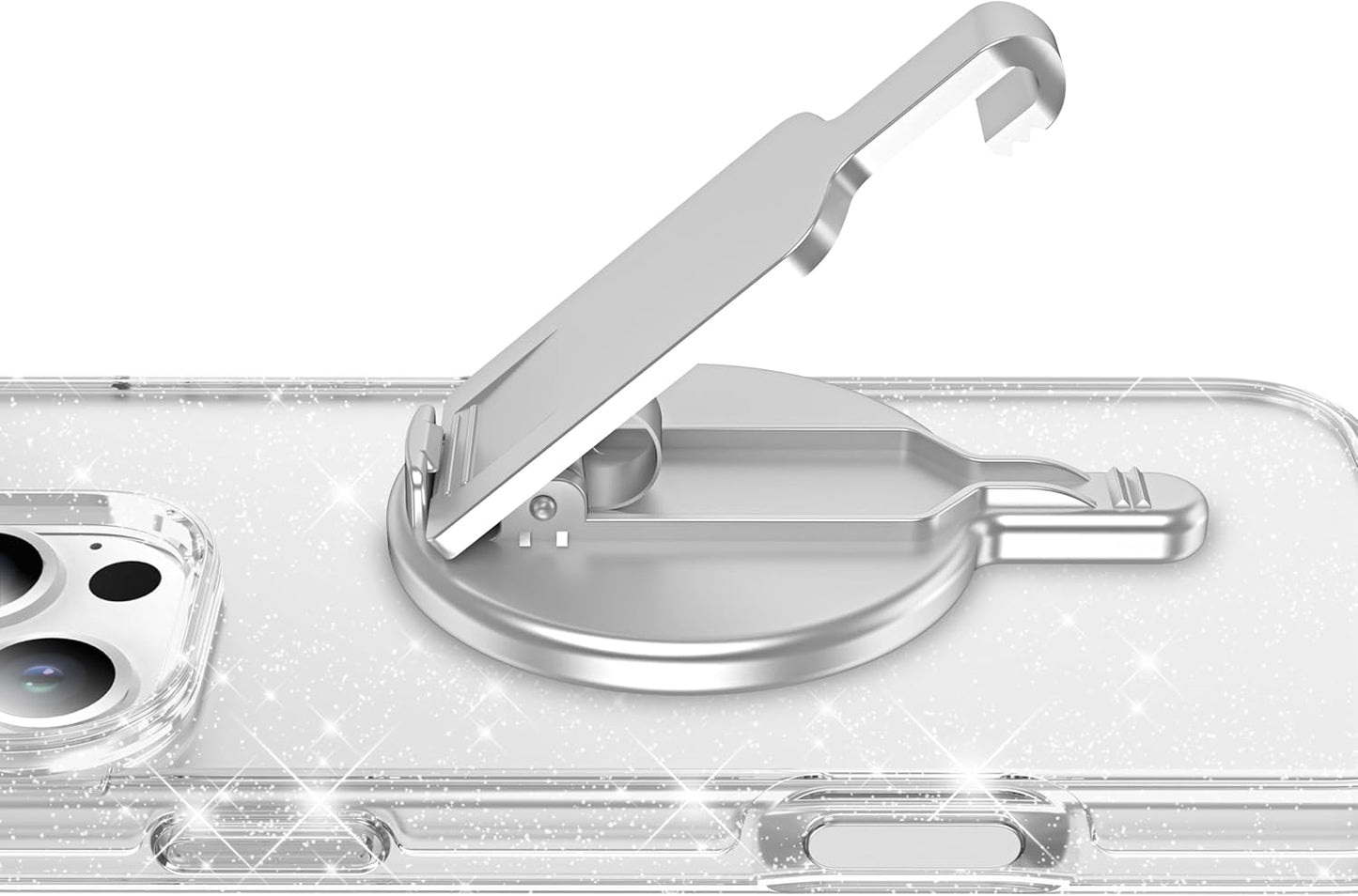 BAISRKE Magnetic Belt Clip Phone Holder, Strong Magnetic Waist Clip Compatible with Phone Cases, Portable & Versatile Accessory for Travel & Outdoor Use (Silvery)