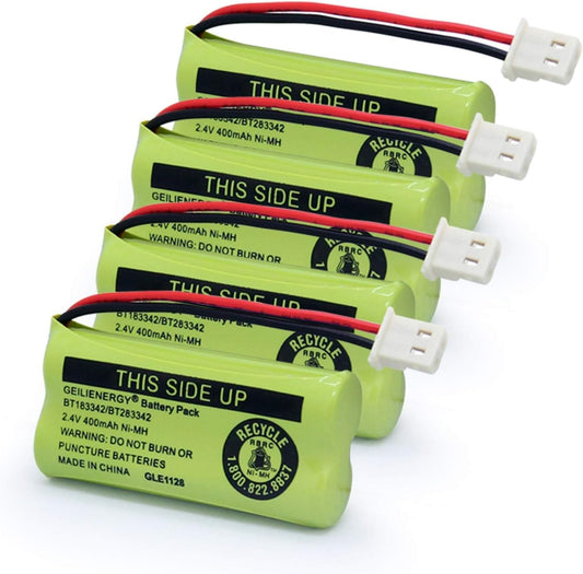 GEILIENERGY BT162342 BT262342 Battery Compatible with BT183342 BT283342 BT166342 BT266342 Vtech CS6114 CS6419 CS6719 with AT&T EL52300 CL80112 CS6719-2 Cordless Handsets (Pack of 4)