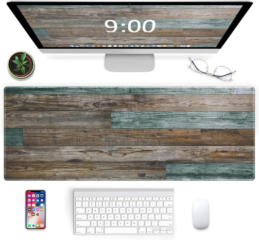 Galdas Gaming Mouse Pad Vintage Wood Grain Pattern XXL XL Large Mouse Pad Mat Long Extended Mousepad Desk Pad Non-Slip Rubber Mice Pads Stitched Edges Thin Pad (31.5x11.8x0.12Inch)