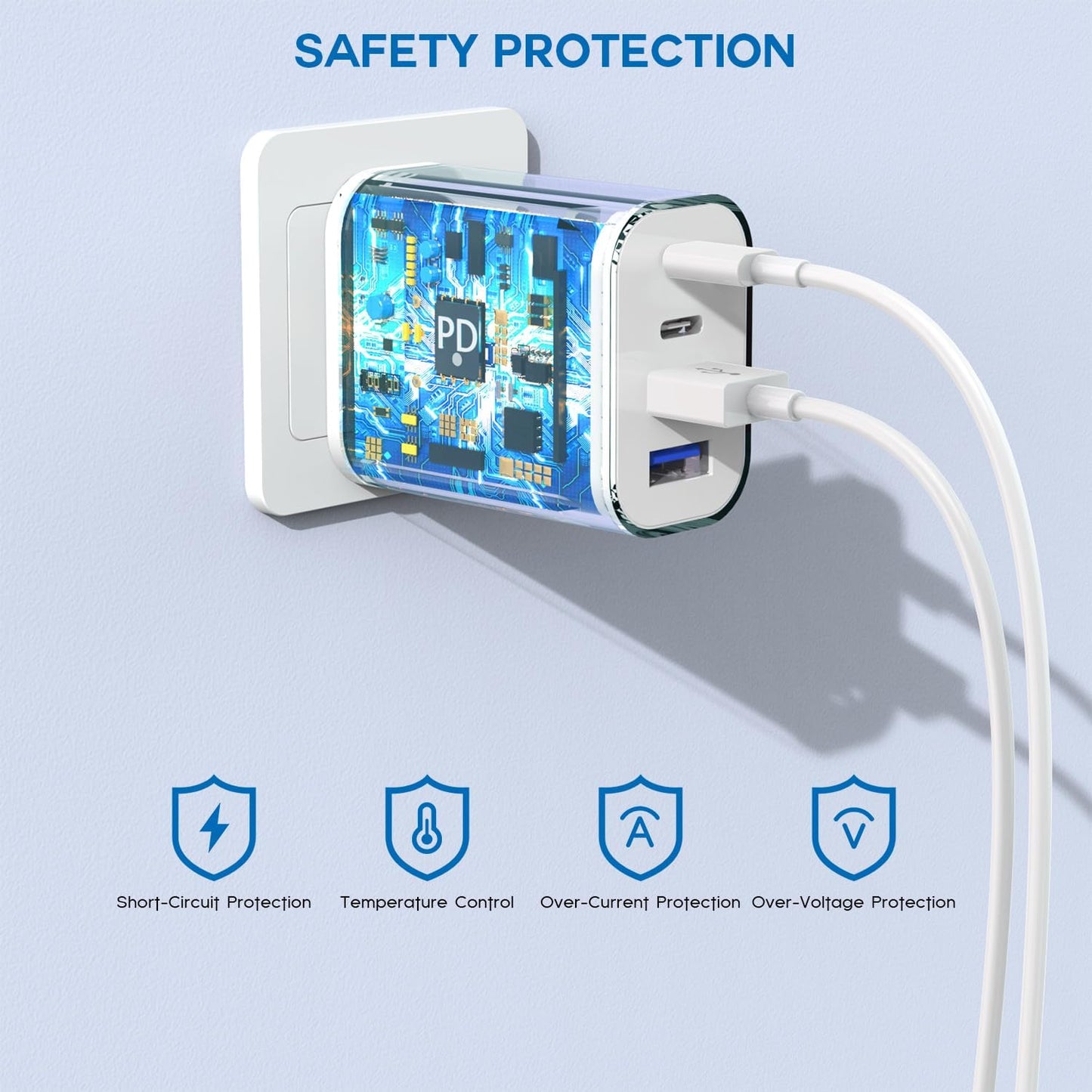 35W Apple iPhone 16 Pro Adapter,3Pack 4-Port Quick Charger Block USB C MultiPort PD Plug Adapter+QC Double Type C Adapter Fast Charging for iPhone 16/16 Pro/15/15 Pro/14/13/12/11 Pro Max/XR/X/8/7/iPad