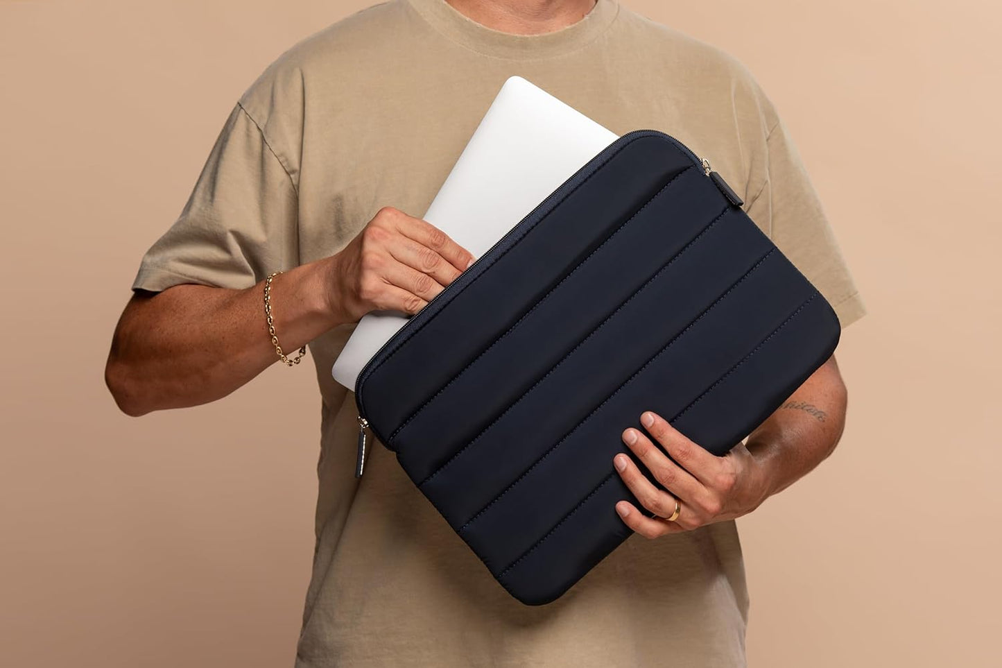 ANECDOTE Laptop Case 15-16 Inch – A Perfect Laptop Sleeve - Compatible with MacBook Air/Pro 15 inch M3 M2 M1 Chip Pro Max 2023-2021 – Fits Well, Made of 100% Nylon with Aesthetic Design (Navy)