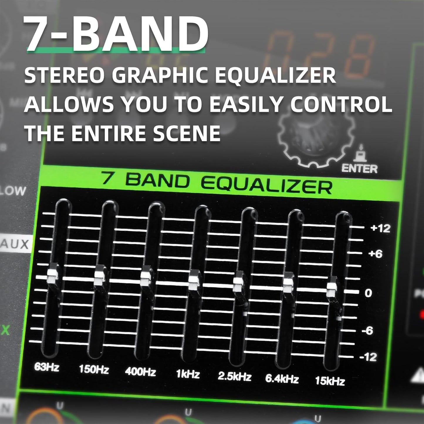 Depusheng PA12 Professional Audio Mixer Sound Board Console Desk System Interface 12 Channel Digital USB Bluetooth MP3 Computer Input 48V Phantom Power Built-in 256 Reverb Effect, Black