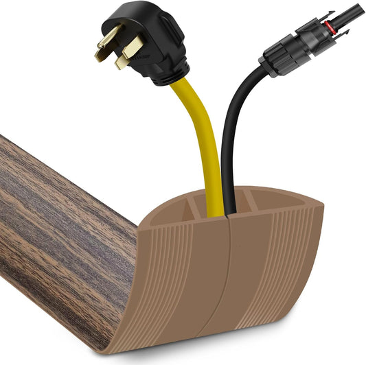 Floor Cord Cover 10FT Cord Covers for Wires on Floor Protect Wires & Prevent Trip Hazards, Easy to Cut for Home, Office, School, Concerts, Cavity W0.6in x H0.32in