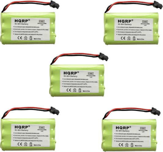 HQRP 5-Pack Cordless Phone Battery Compatible with Uniden PowerMax 5.8GHz 30878864022, Powermax 2.4 GHz, GE TL26402, GP 80AAALH3BMX, 80AAALH3BMZ Replacement