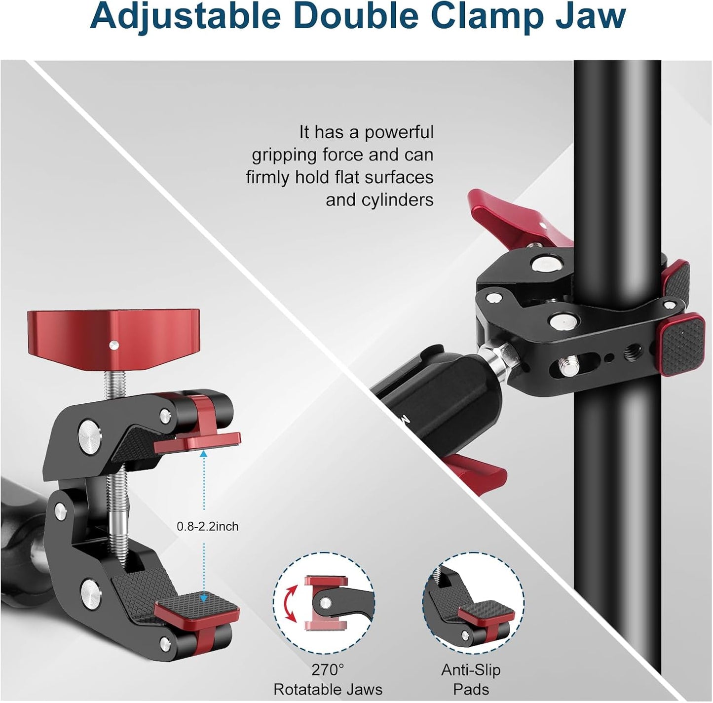 Motorcycle Mount kit for Insta36O X5 X4, Bike Handlebar Clamp Mount and 59" Invisible Selfie Stick Bundle Kit, Heavy-Duty Super Clamp Camera Ebike ATV Mount for G02/3 /3S/Ace, GoPr0 13,JC017