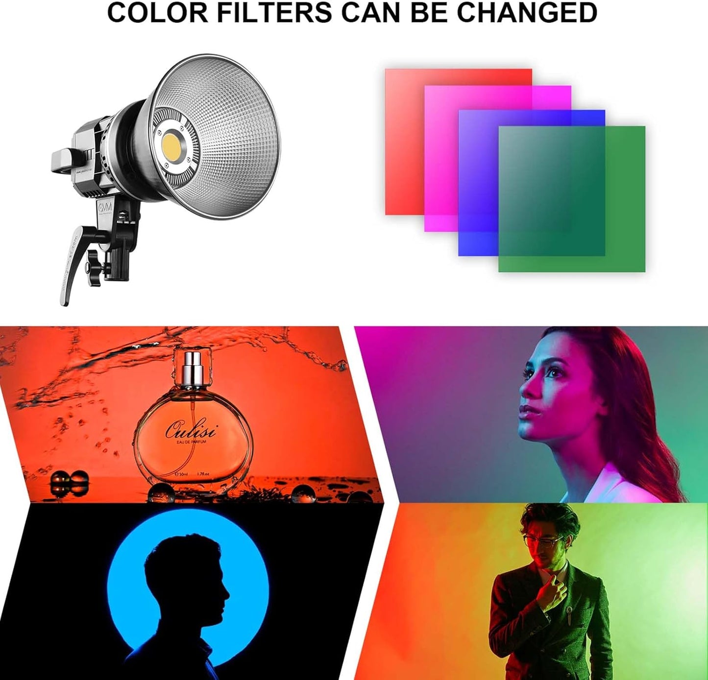 GVM 80W Video Light with Bowens Mount 2PCS LED Continuous Video Light with Tripod Continuous Output 13000Lux@0.5m Daylight Photography Lighting for Studio YouTube Video Recording Outdoor Shoot