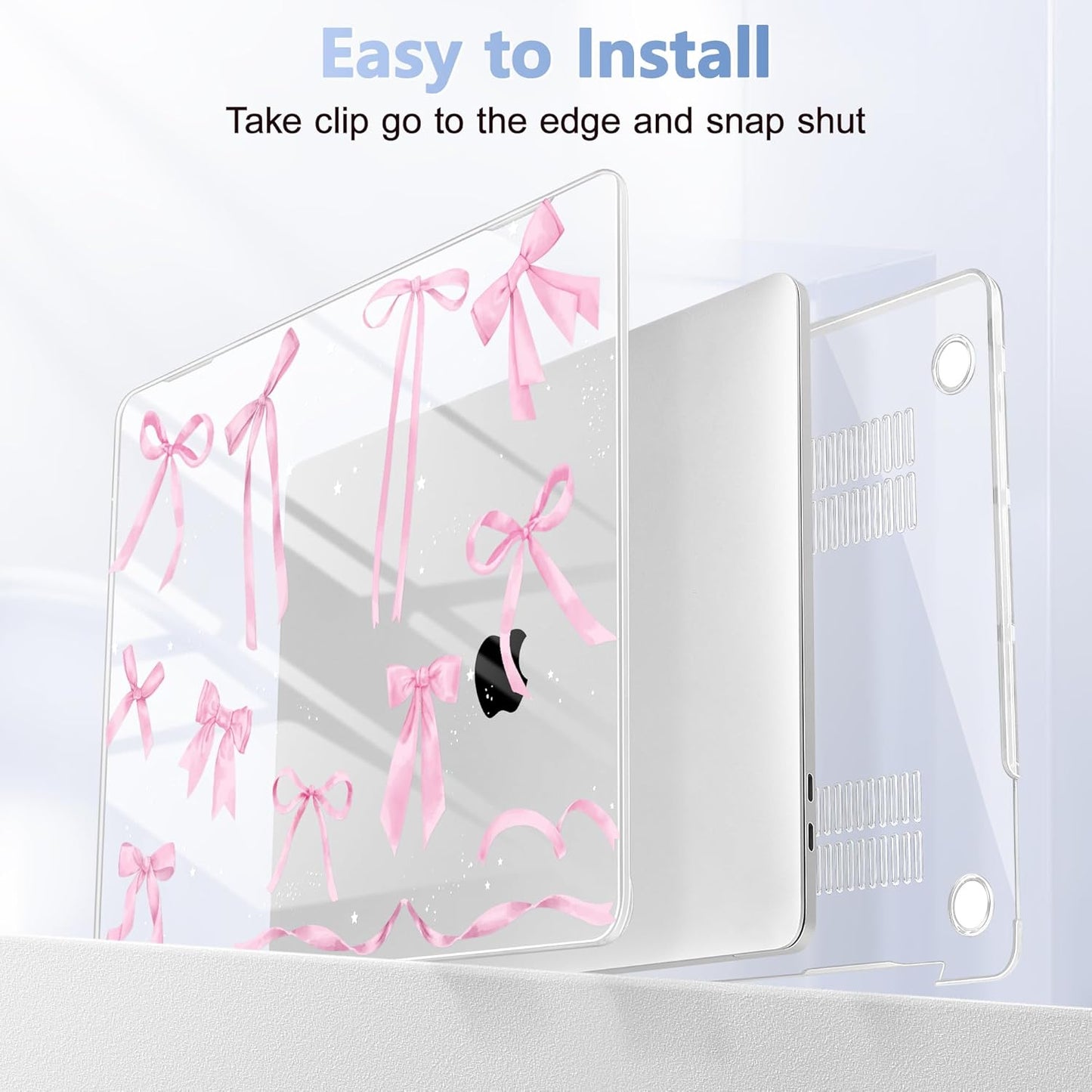 for MacBook Pro 16 inch Case 2019 2020 Release Model A2141, Plastic Hard Shell Cover with Keyboard Cover & Screen Protector for MacBook Pro 16 inch with Touch Bar & Touch ID, Bowknot