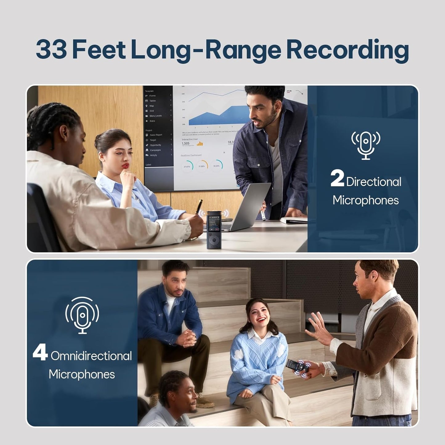 iflytek Offline Voice Recorder with AI Transcription,Recording Device with Playback Secure Digital 5-Language Voice-to-Text, Noise Reduction, AI Voice Recorder for Meetings, Interviews, Learning