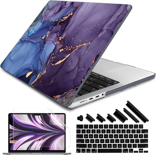 DONGKE for M4 MacBook Pro 16 Inch Case 2024 2023 2021 A3403 A3186 M3 A2991 M2 A2780 M1 A2485 Pro/Max Chip, Plastic Hard Shell Case & Keyboard Cover for Mac Pro 16 with Touch ID, Abstract Marble