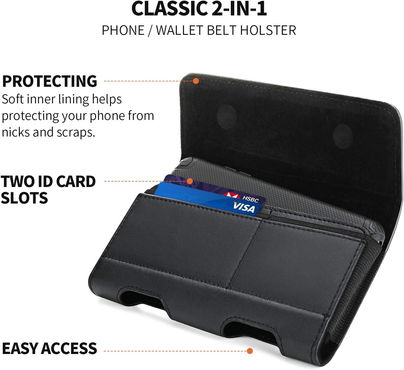 BECPLT for Samsung Galaxy S24+ S23+ S22+ 5G S23 FE 5G S21 FE 5G Holster Case, Galaxy S21+ 5G Leather Pouch Holster Case with Belt Clip Loops for Samsung Galaxy S20+ 5G S20 Plus S10 Plus S9 Plus -Black