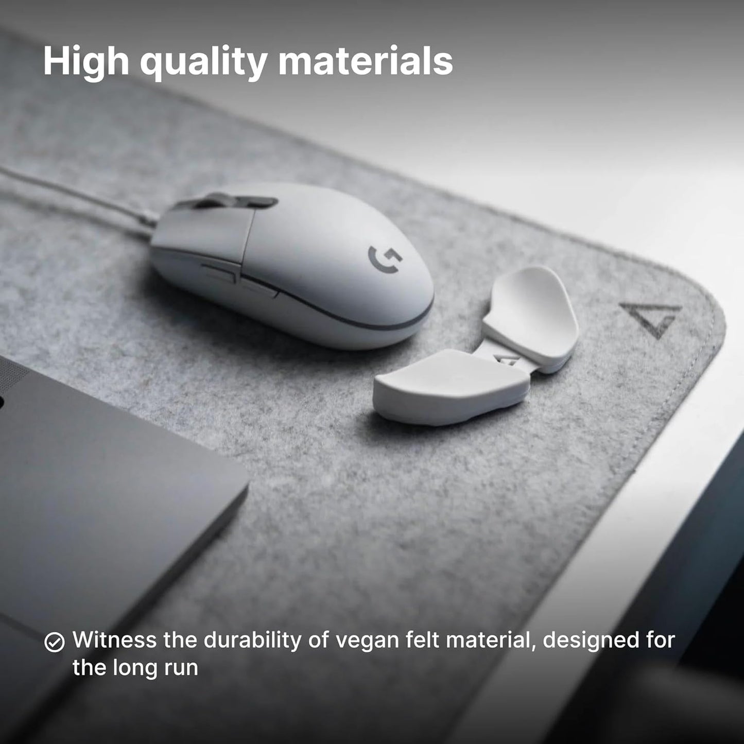 DELTAHUB - Minimalistic Felt Desk Protective Pad, Anti-Fray, Anti-Slip, Easy to Clean, Easy Glide, Long Lasting, Sleek Design, Comfortable, Resistant, Desk Mat, PC, Mac, Laptop - Medium (12x35inch)