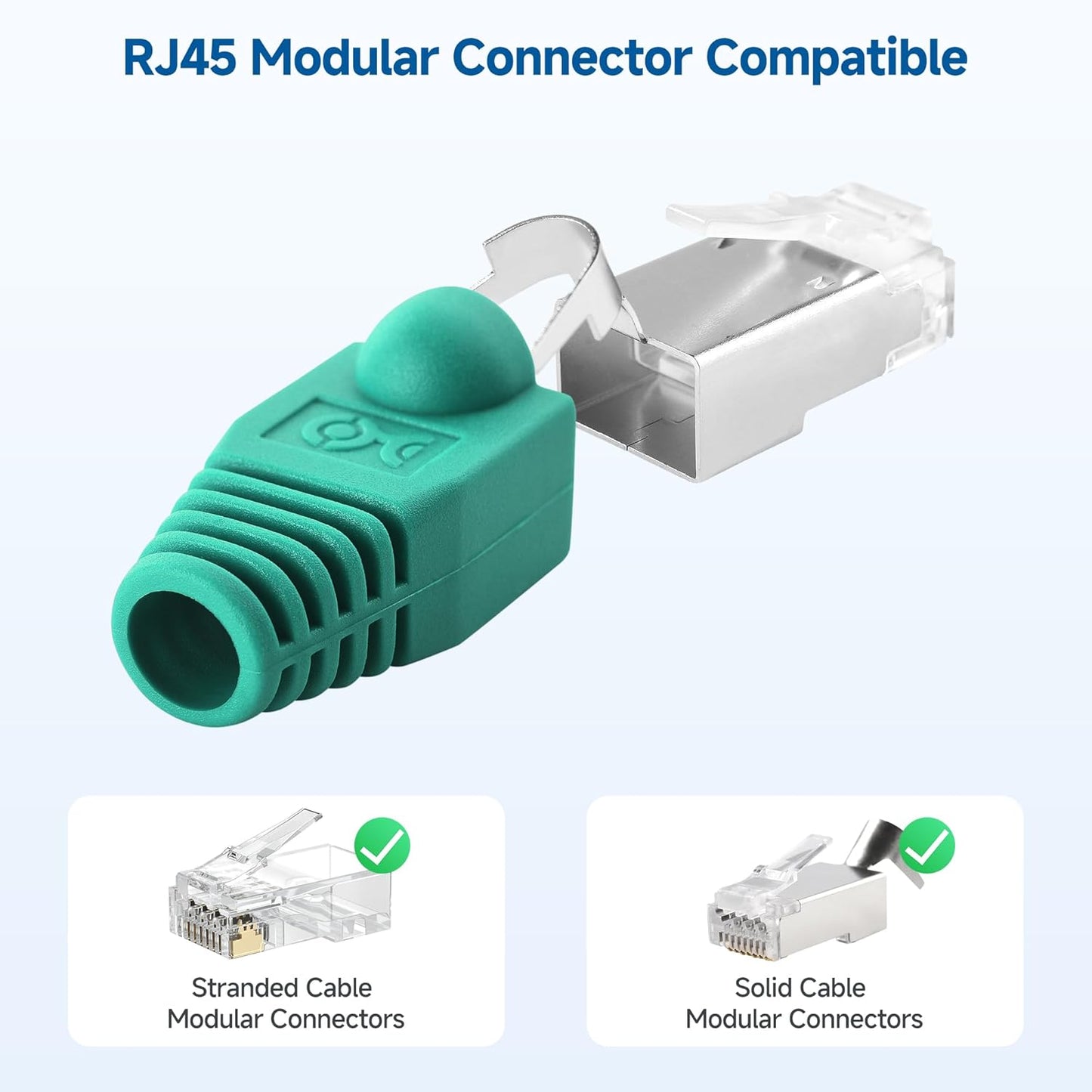Cable Matters 100-Pack Cat6 / Cat5e RJ45 Strain Relief Boots, RJ45 Boot, Cat 6 Ethernet Boots, Multicolored, Fits 6.5mm (0.25in) Ethernet Cables