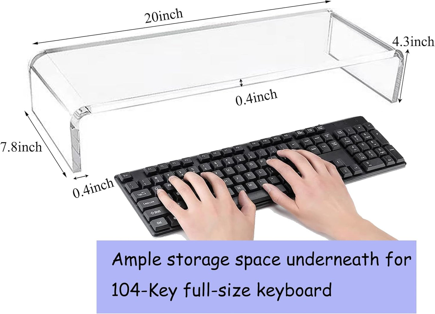 Clear Acrylic Monitor Stand,Keyboard Cover Protector Anti-Cat Prevent Cats from Touching Keyboard,Stand for Laptop, 1525-001