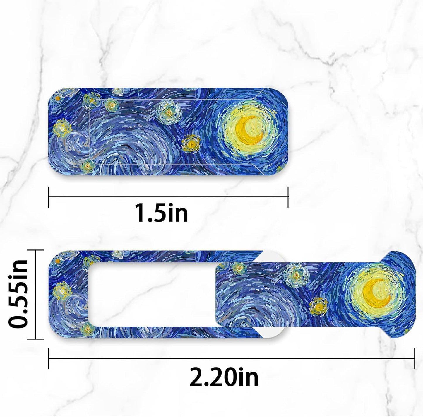 Webcam Cover, 3 Pieces, Laptop Camera Cover, Privacy Shielding Capacity is Twice as Big as The Traditional, Suitable for Computer Mobile Phones, laptops, Tablets and so on (Blue Pattern)