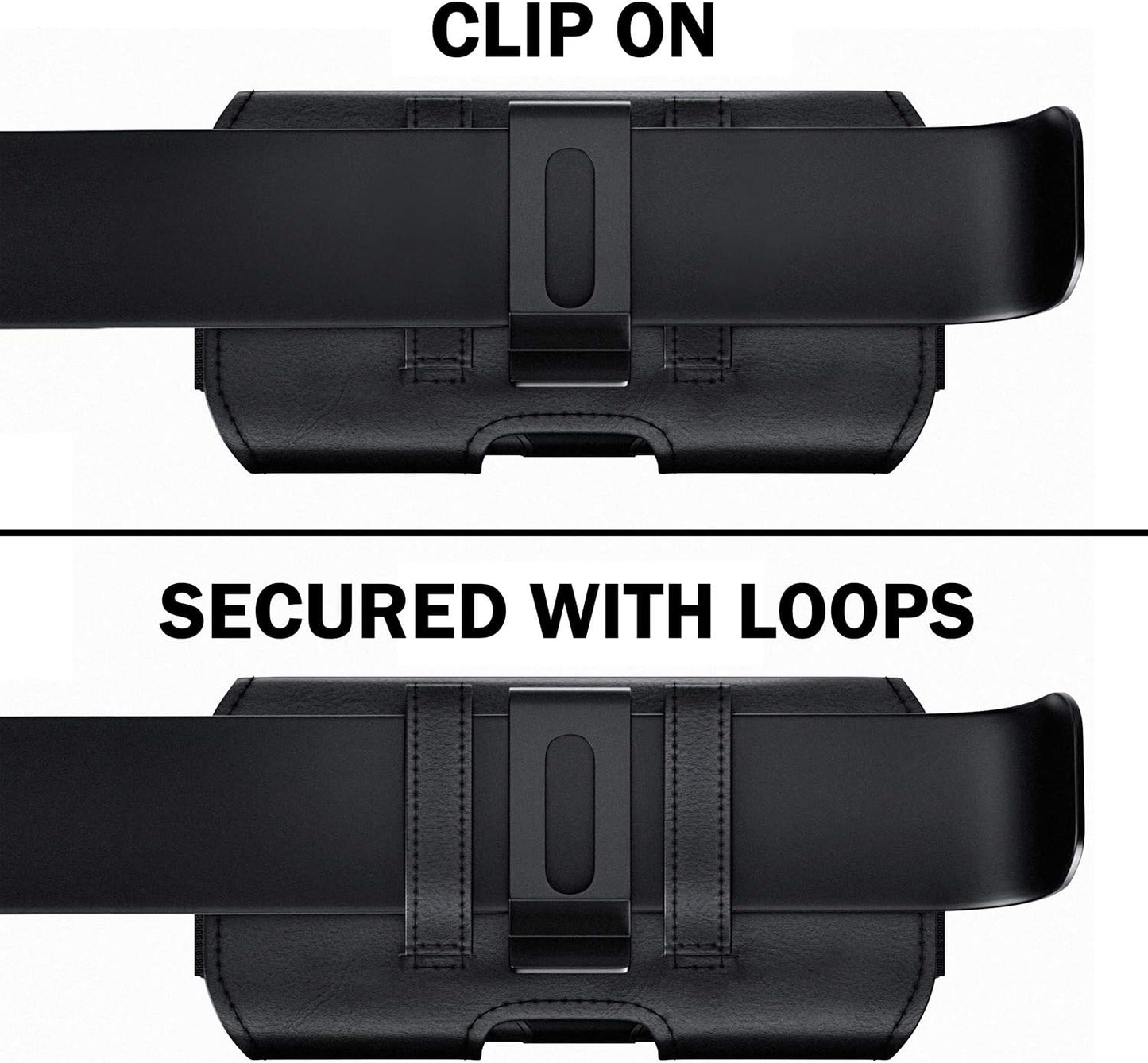 DeBin Holster for iPhone 17 17 Pro 16 16e 16 Pro 15, 15 Pro 14 13 12 11 X Xs 10 XR, Galaxy S25 S24, S23, S22 - Cell Phone Belt Holder Clip Case Pouch Cover (Fits Cellphone with Case on) Black