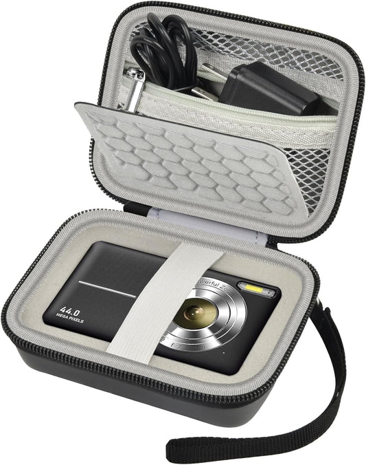 Carrying & Protective Case for Digital Camera, AbergBest 21 Mega Pixels 2.7" LCD Rechargeable HD/Kodak Pixpro/Canon PowerShot ELPH 180/190 / Sony DSCW800 / DSCW830 Cameras for Travel - Black