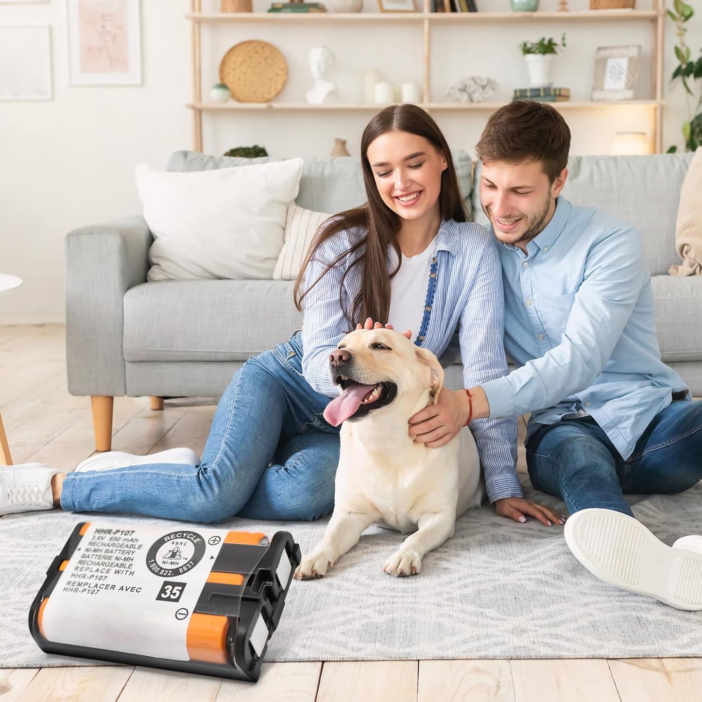 4Pack HHR-P107 NI-MH Rechargeable Battery 3.6V 650mAh for Cordless Phones