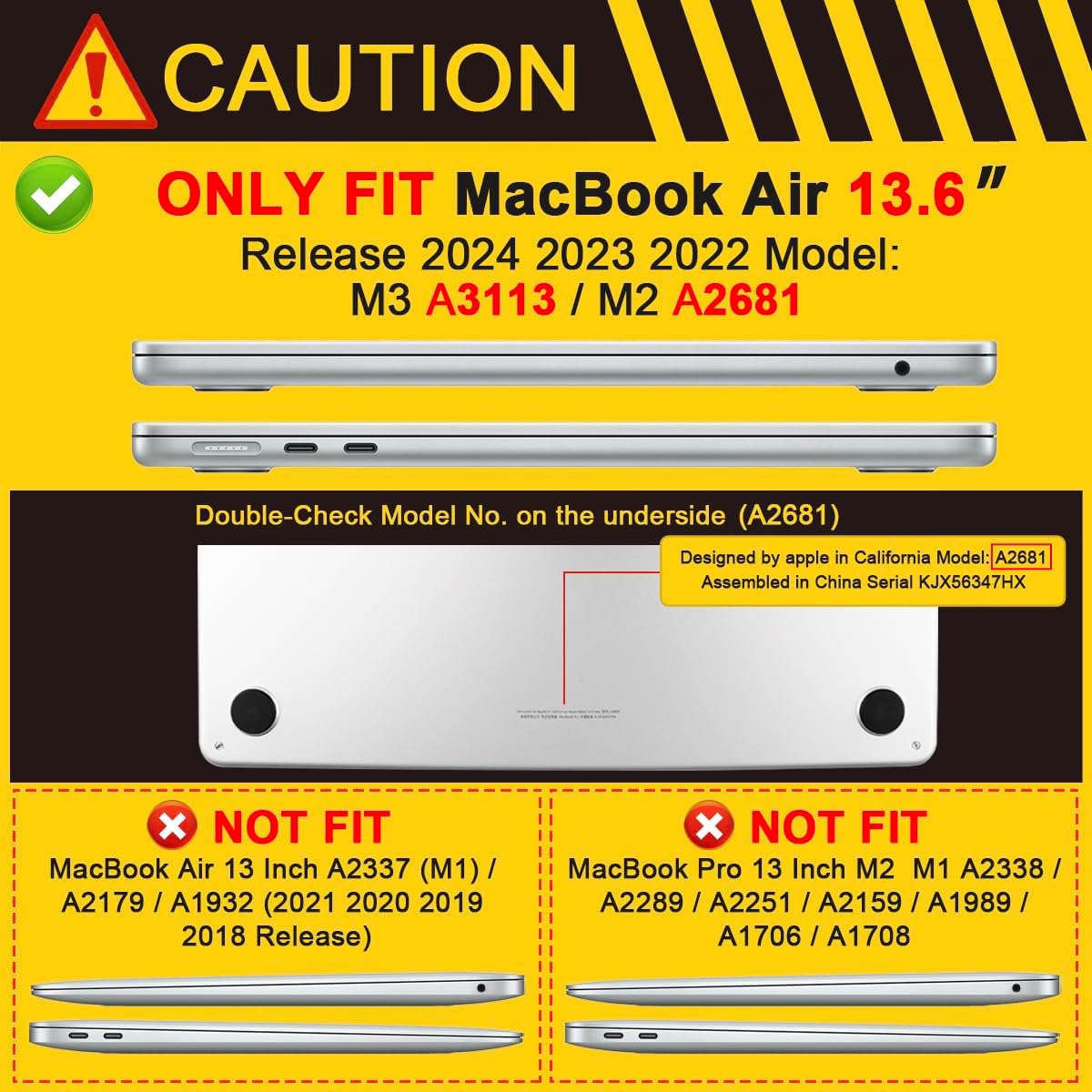 TWOLSKOO for M4 MacBook Air 13.6 inch Case 2025-2022 Release M4 A3240 M3 A3113 M2 A2681, Plastic Hard Shell & Screen Protector & Keyboard Cover & Trackpad Film, Colorful Hydrangea