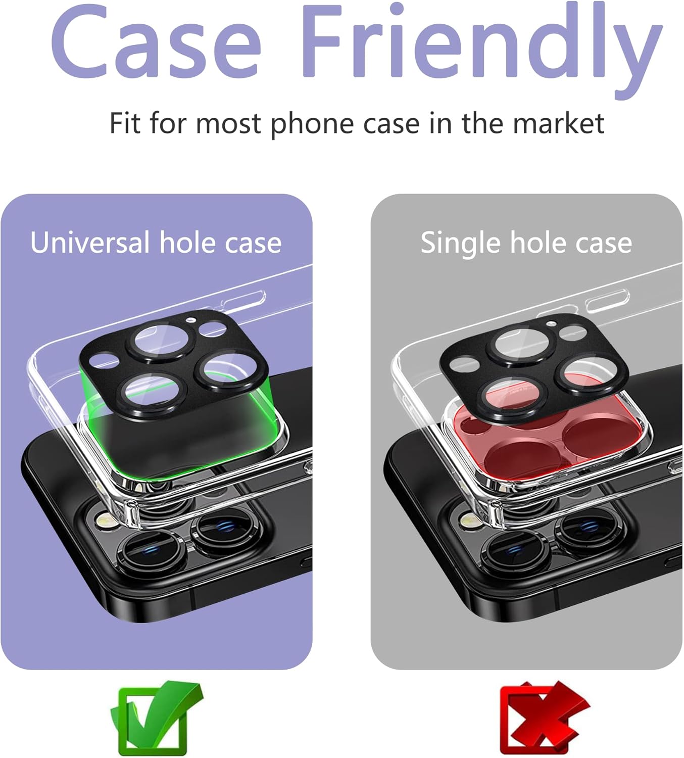 2 Pack Camera Lens Protector for iPhone 13 Pro/iPhone 13 Pro Max,[Not Easy to Breakn ] AR Tempered Glass Strong Adsorption Metal Camera Cover Screen-Far Peak Blue