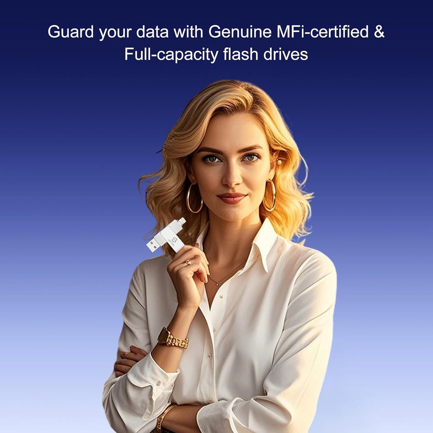 Genuine Apple MFi Certified iPhone USB Flash Drive 256GB - Real Capacity - No Fake Storage, Genuine Lightning, encrypted Auto Backup Photo Stick for iPhone iPad Photos/Videos - Avoid Fake MFi Clones!