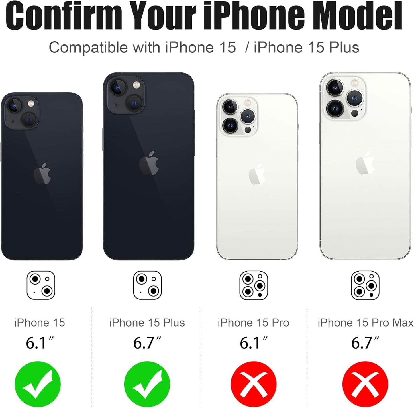 AGVEE 3+3 6 Pack for iPhone 15 6.1" / 15 Plus 6.7" Camera Lens Cover Protector, Bling Diamond & Bling Glitter Metal Ring 9H Tempered HD Glass Camera Cover Protector Film, Bling-Rose