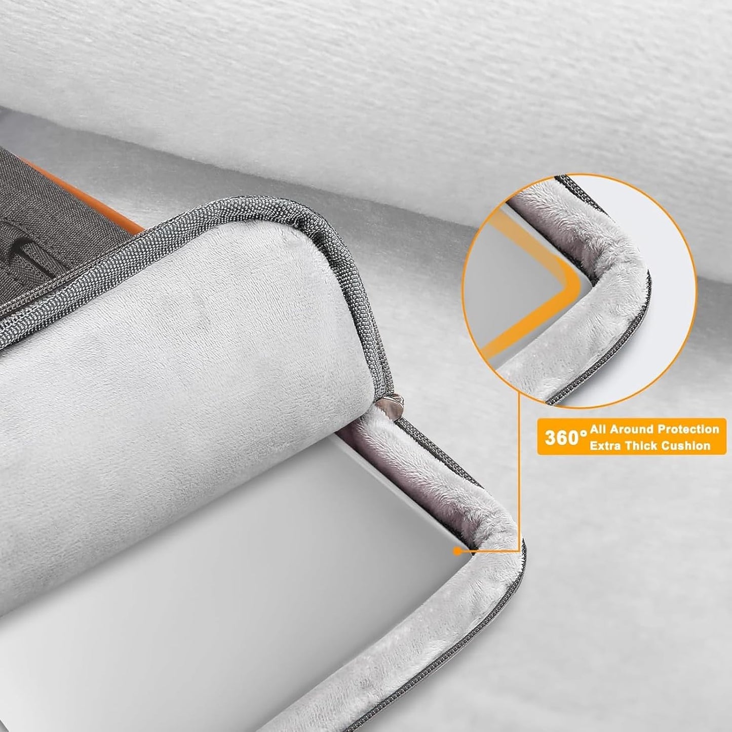 MOSISO 360 Protective Laptop Case 14 inch, 14 inch Laptop Sleeve Compatible with HP Lenovo Dell ASUS Acer, HP, Dell Latitude, Lenovo, Side Open Carrying Case with 4 Zipper Pockets&Handle, Taupe Gray