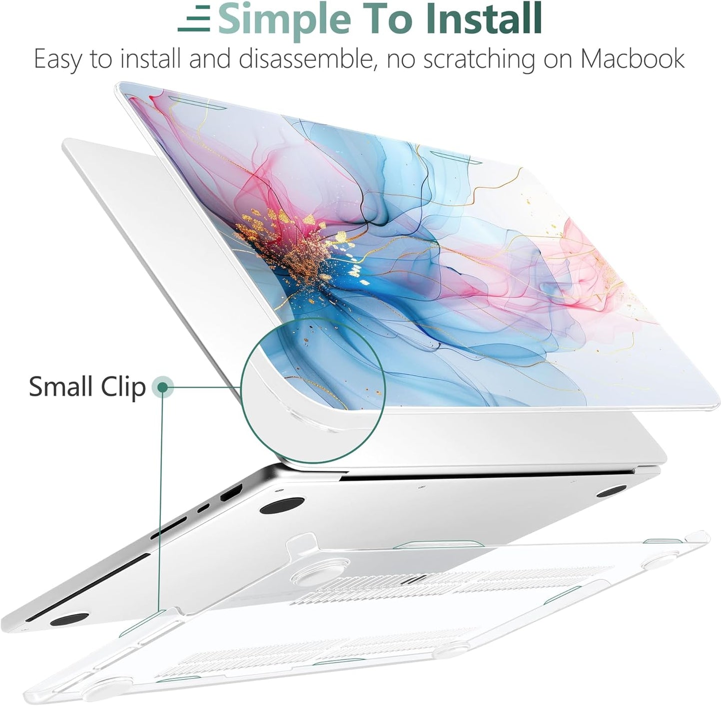 DONGKE for M4 MacBook Pro 16 Inch Case 2024 2023 2021 A3403 A3186 M3 A2991 M2 A2780 M1 A2485 Pro/Max Chip, Plastic Hard Shell Case & Keyboard Cover for Mac Pro 16 with Touch ID, Soft Flowing Colors