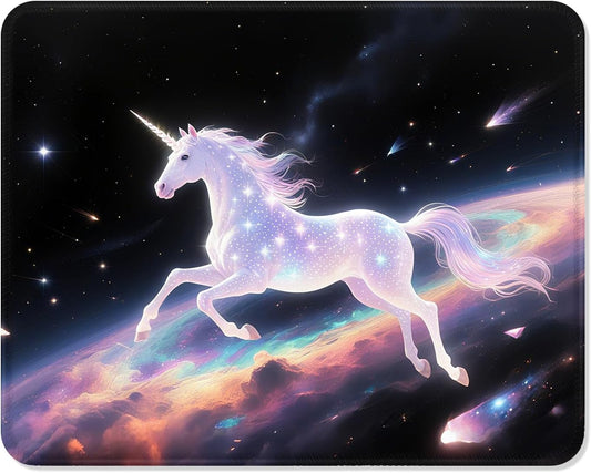 ITNRSIIET Mouse Pad Non-Slip Rubber Base Smooth Surface Stitched Edges Waterproof Durable Compatible with All Mice for Office & Gaming, Desk Accessory, 10.2x8.3x0.12 inch, Stellar