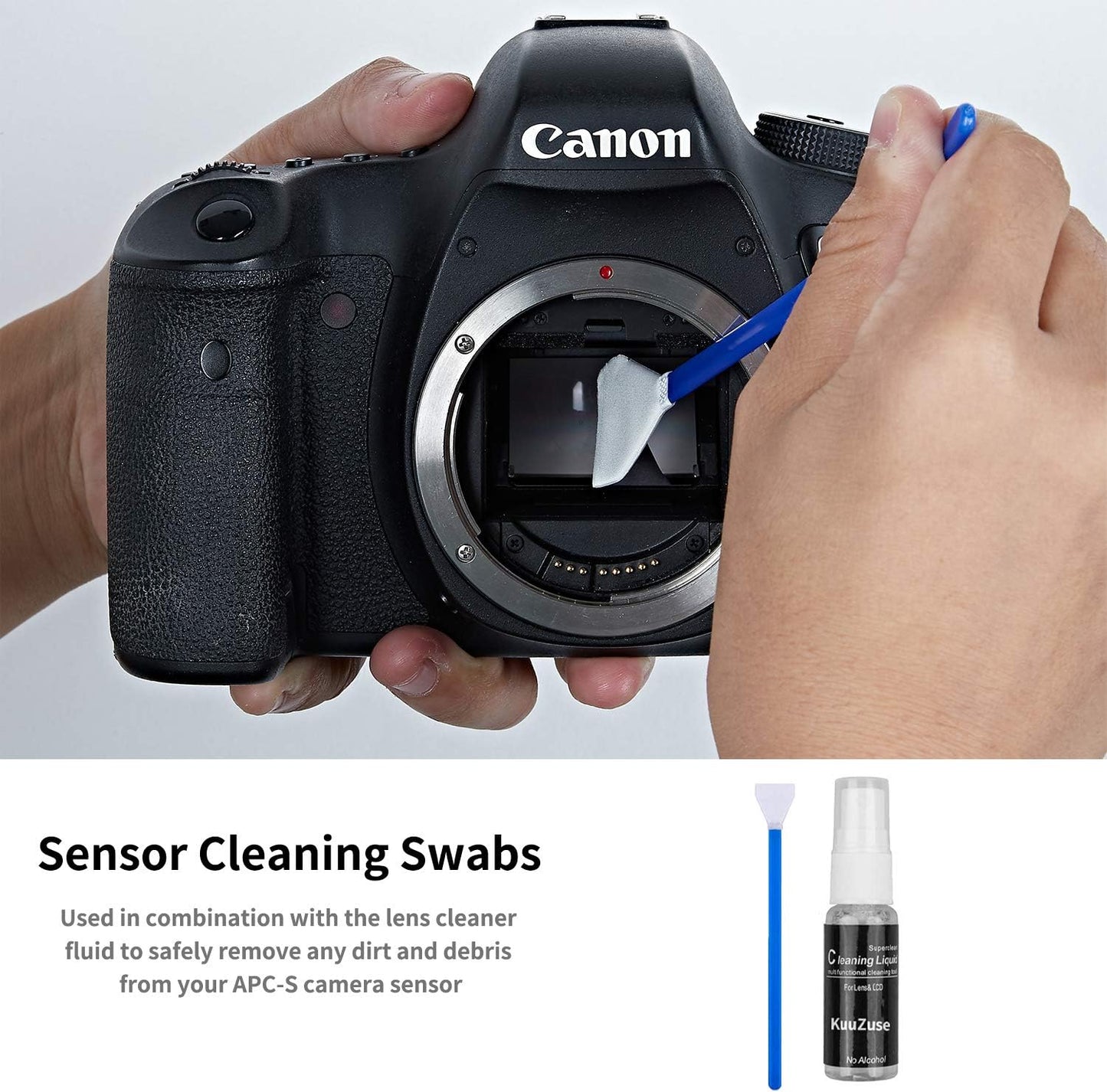 Professional DSLR Camera Cleaning Kit with APS-C Cleaning Swabs, Microfiber Cloths, Camera Cleaning Pen, for Camera Lens, Optical Lens and Digital SLR Cameras.
