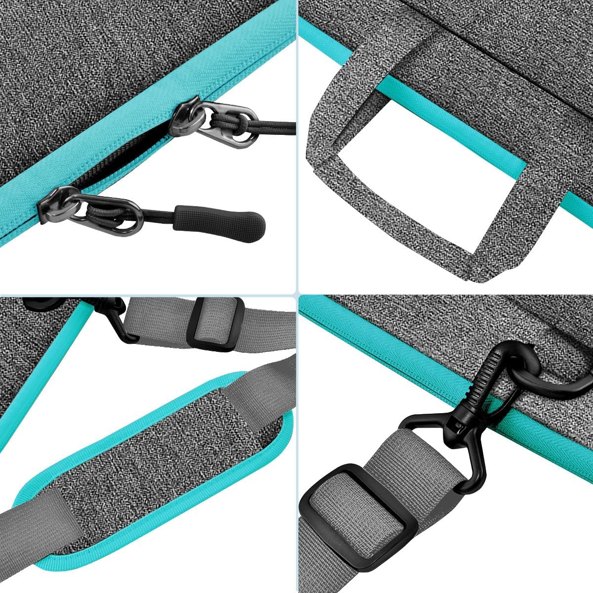 Universal Laptop Shoulder Bag 13-17.3 Inch Shockproof Briefcase with Multi-Pockets & Adjustable Strap for MacBook Pro/Air