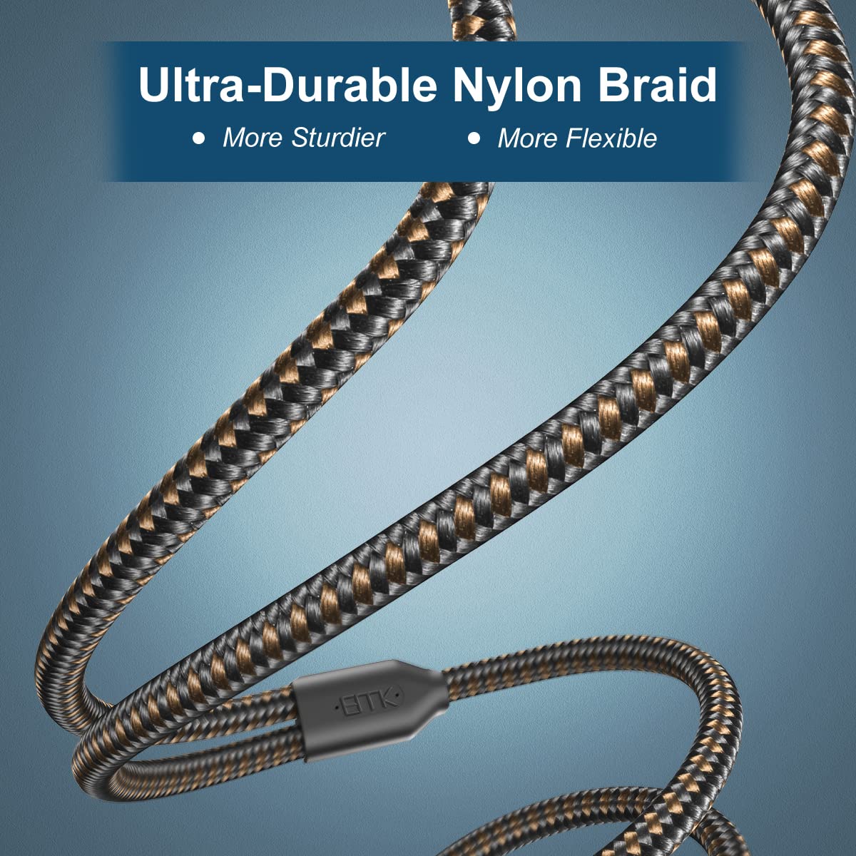 EMK 3.5mm to 2RCA Cable 24K Gold-Plated Nylon Braided RCA to Auxiliary Stereo Audio Headphone Male to Male 1/8 to RCA Cord for Tablet,Subwoofer,Home Theater,DVD Speaker,MP3/MP4,Player 3.3ft/1m